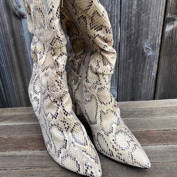 XOXO Women's Ankle High Boots, Faux Snakeskin Stilettos, Size 7 1/2M - Picture 4 of 9